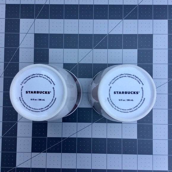 Starbucks Copper Band Tumbler Mug Ceramic 2012 White 10 Oz Mermaid Logo Cups - Picture 6 of 9